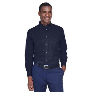 Harriton Men's Tall Easy Blend™ Long-Sleeve Twill Shirt With Stain-Release