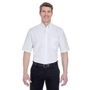 UltraClub Men's Tall Classic Wrinkle-Resistant Short-Sleeve Oxford