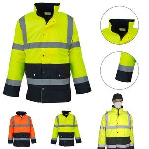 Mens Waterproof Reflective Safety Jacket