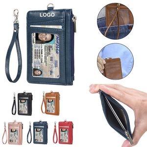 RFID PU Leather ID Badge Holder with ID Case