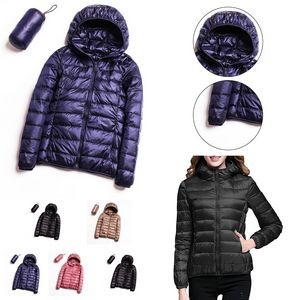 Woman Hooded Packable Down Puffer Jacket