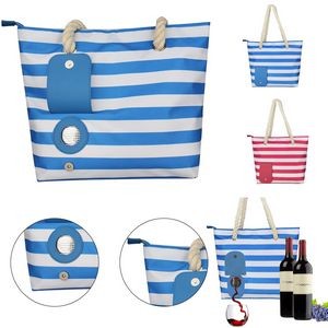 Portable Picnic Wine Cooler Tote Bag with Spout