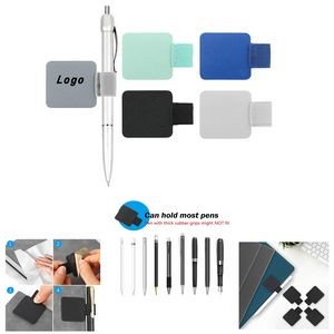 Self-Adhesive Elastic Loop Leather Pen Holder