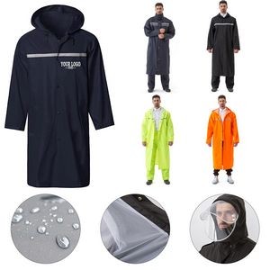 Long Hooded Safety Waterproof Rain Jacket