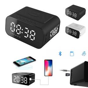 Digital Alarm Clock and Wireless Charging Bluetooth Speaker