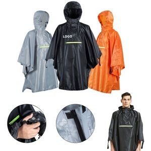Unisex Hooded Rain Poncho Waterproof Raincoat Jacket