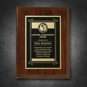 Econo Cherry Plaque 6" x 8" with Lasered Plate