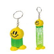 2" Smiley Coil Spring Key Chain