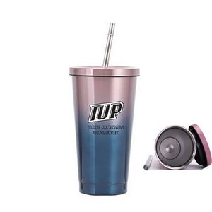 24 oz Vacuum Insulated Travel Mug with Straw