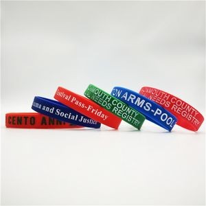 Custom Debossed Colorfilled Silicone Wristbands