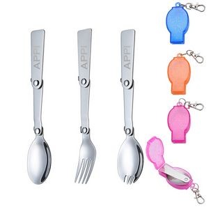 Folding Spoon & Fork w/Case