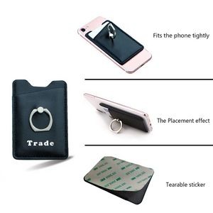 Expandable Leather Phone Wallet Stand Ring Phone Stand