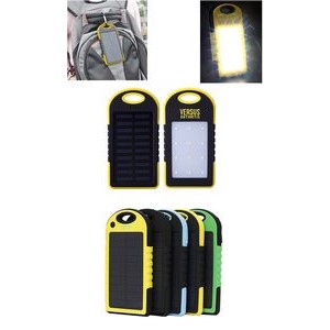 8000Mah Solar Led Light Cellphone Charger Bank With Carabiner