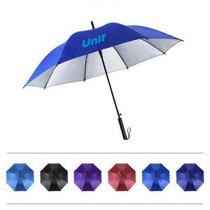 Multicolor Auto Open Fiberglass Arc Stick Umbrella With Straight Long Handle