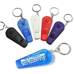 Led Security Whistle With Flashlight And Keychain