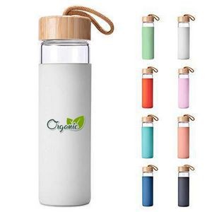 20oz Glass Bottles with Strap Lid Silicone Sleeve