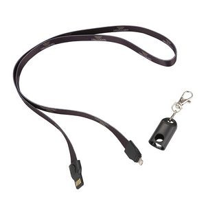 Lanyard Charging Cable With 8-Pin And Micro Usb Connector