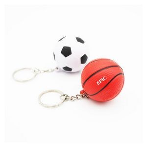 Pu Foam Basketball Keychain Pressure Ball