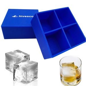 Large Square Ice Cube Mold Tray - 4 Cubes
