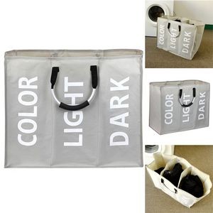 Collapsible Dirty Clothes Basket w/ Three compartments