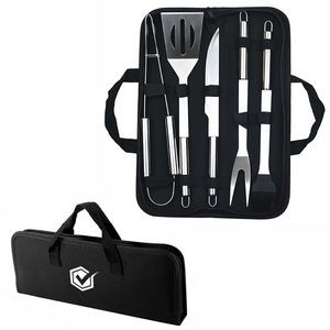 5-piece Stainless Steel BBQ Set w/ Carrying Bag