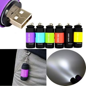 Mini USB Rechargeable Flashlight Keychain