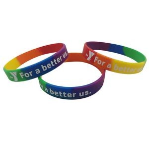 Custom Printed Rainbow Silicone Wristbands