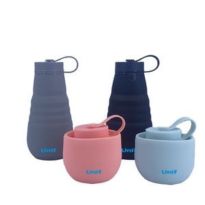 17Oz Outdoor Travel Silicone Collapsible Water Bottle