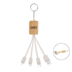 4-In-1 Bamboo Charging Cable