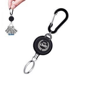 Retractable Keychain w/wCarabiner Badge Reel Holder