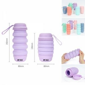 Silicone Folding Water Bottle with Handle - 18.5 Oz.