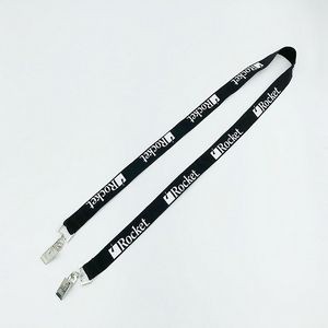 Polyester Lanyard With Double Metal Bulldog Clip