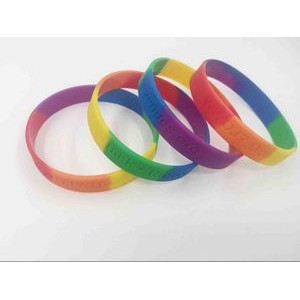 Debossed Rainbow Silicone Bracelet