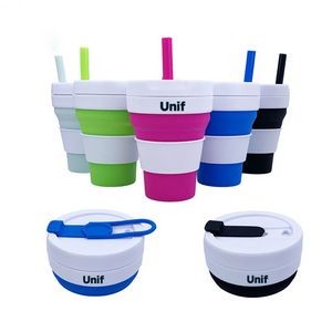 16 Oz. Collapsible Silicone Travel Folding Cup