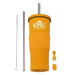 Straw Insulated Tumbler Stainless Steel with Lid