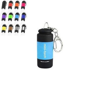 Colorful Mini Keychain LED Flashlight USB Torch Rechargeable