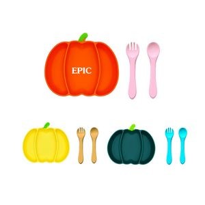 Silicone Non-Slip Halloween Pumpkin Dinner Plate