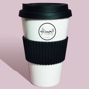 Takeaway Personalized Bamboo Coffee Cups with Lids & Sleeve
