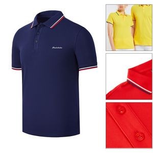 Cotton Lapel Short-sleeved Polo Shirt