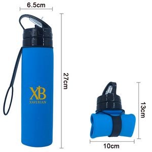 20 Oz. Silicone Collapsible Sports Water Bottle