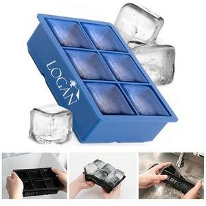 Large 2" Square Ice Cube Mold - 6 Cubes