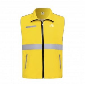 High Visibility Reflective Vest with Three Pockets
