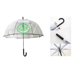Dome Shaped Transparent Straight Umbrella
