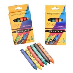 6 Pack Colorful Crayons