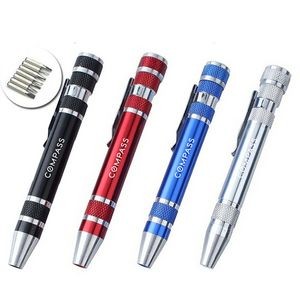 8 In 1 Aluminum Pen-Style Tool Kit