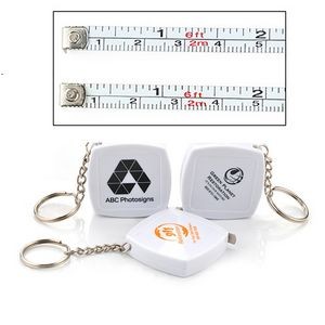 Square Mini Measuring Tape w/ Keychain