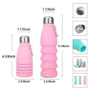 18 OZ. Sports Silicone Collapsible Water Bottl