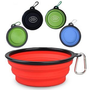 7" Collapsible Travel Pet Bowl W/ Carabiner