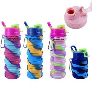 17Oz Outdoor Sports Silicone Camouflage Collapsible Water Bottle