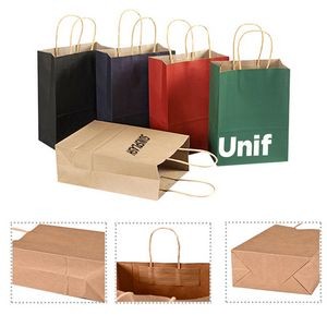 Natural Kraft Paper Tote Bags With Paper Handle